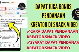 Cara Daftar Kreator Snack Video